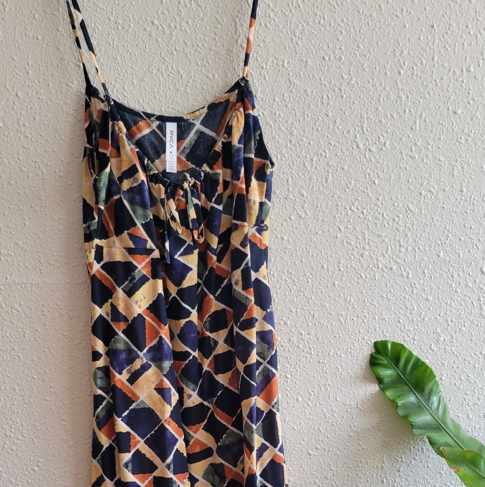 Geometric Patterned Spaghetti Strap Dress